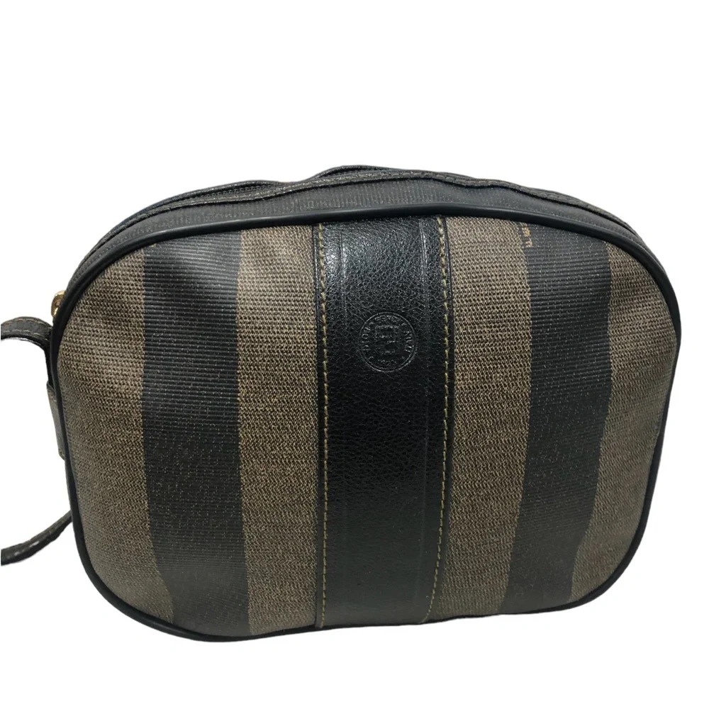 Fendi Calfskin Pequin Crossbody